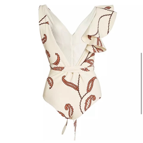 NWT Majorca OnePiece Bikini In Ruffle Tie Print - Picture 4 of 5